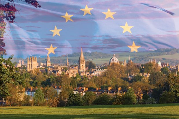 EU flag over Oxford