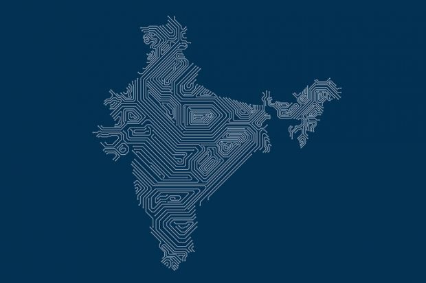 A map of India as a tech network
