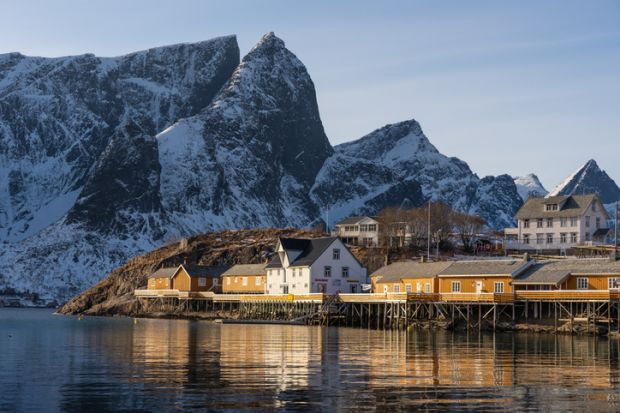 Sakrisøy fishing village in Moskenes municipality