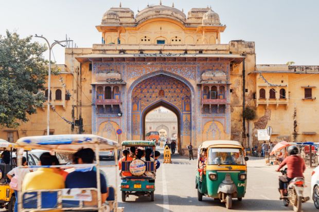 Awesome view of scenic gate on Tulsi Marg at Gangori Bazaar.