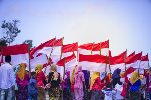 Ceremony to celebrate Indonesia independence day in Bale Rante Village.