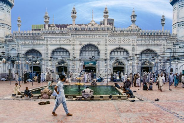 Inside famous Mohabbat Khan Mosque, Peshawar.