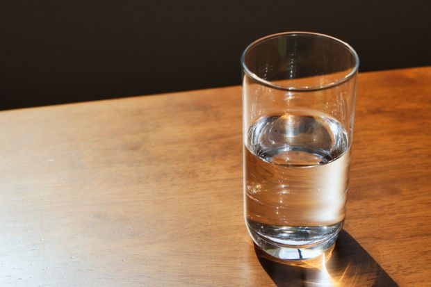 Half full glass of water