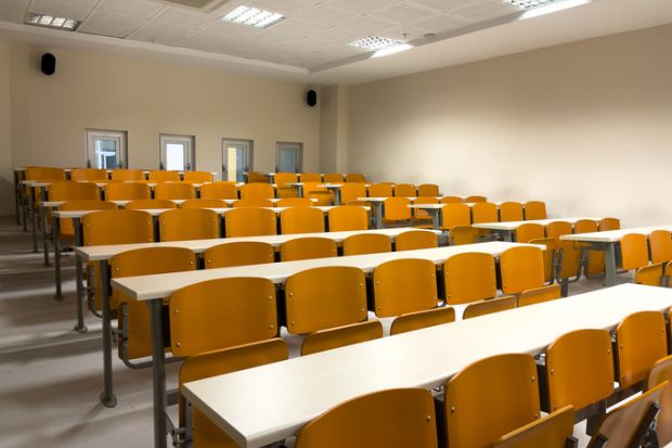 Empty university classroom