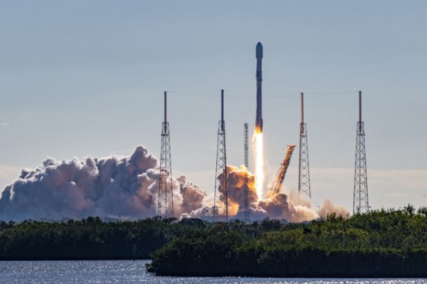 SpaceX Falcon 9 rocket and satellite payload launch in Florida