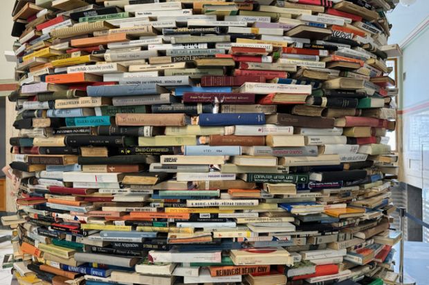 Prague book tower in the municipal library