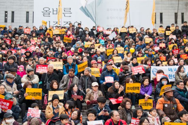 undreds of thousands of people gathered at a rally to call for the impeachment of President Park Geun-hye.