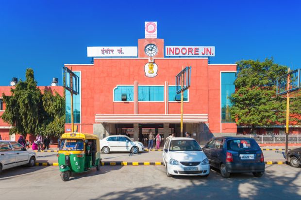 Indore train station on February, 17, 2014, Indore, India.