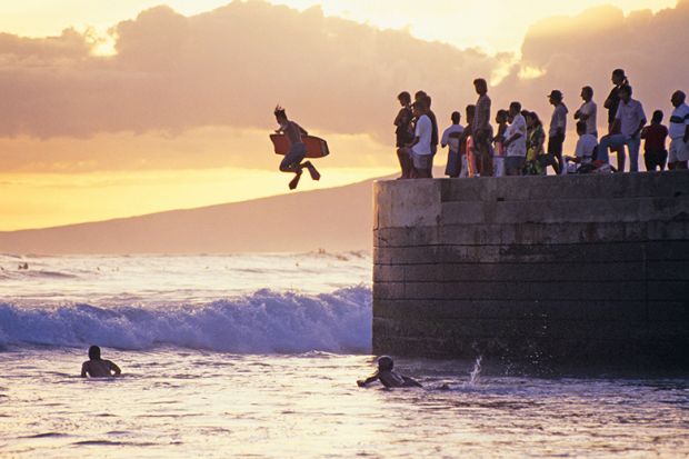 Jumping into the sea