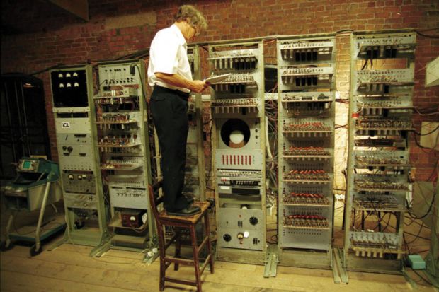 Man recreating Tom Kilburn's computer, The Baby, Manchester Science Museum