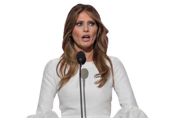 Melania Trump speaks during Republican National Convention, Cleveland, Ohio, 2016