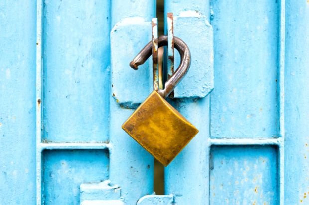 An opened padlock, symbolising open access