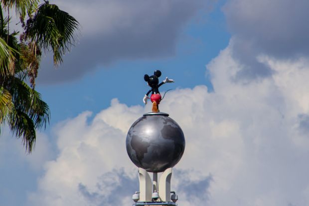 Orlando, FL, USA. August 17, 2016 Mickey Mouse statue at Hollywood Studios viewed from behind