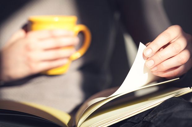 Person sitting and reading in sunlight