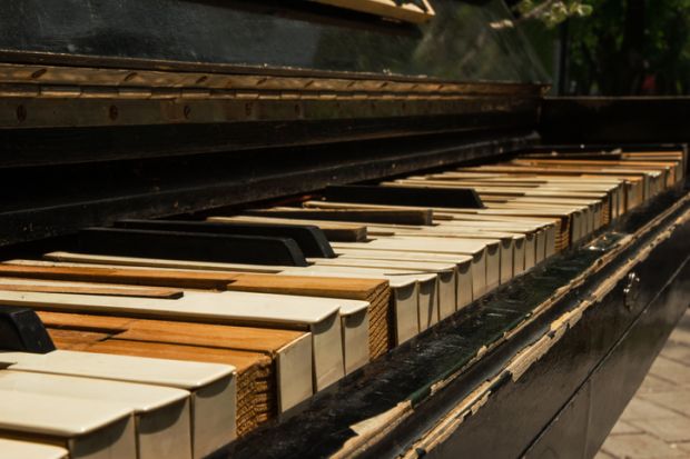 a broken old piano