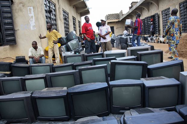 Televisions on a street