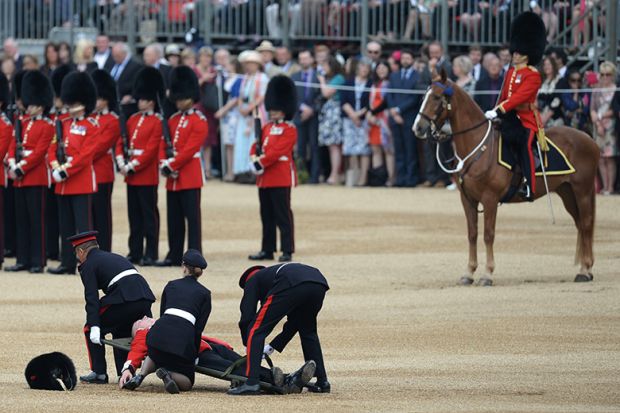 Soldier collapses