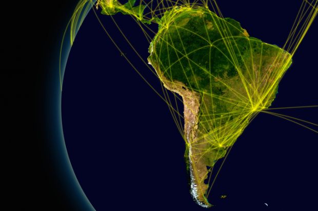 South American connections illustrating connections between national university systems