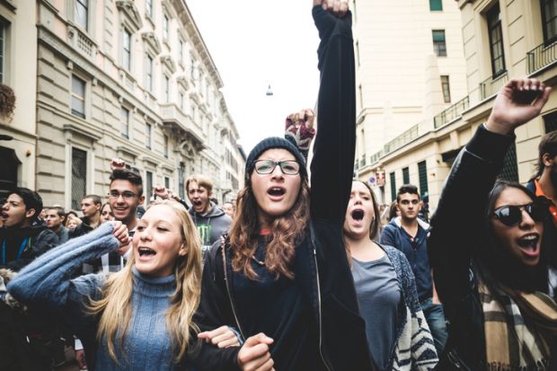 A student demonstration