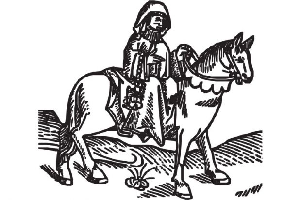 The prioress woodcut, Geoffrey Chaucer&#039;s The Canterbury Tales