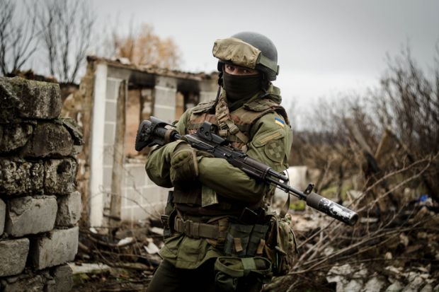 A Ukrainian soldier