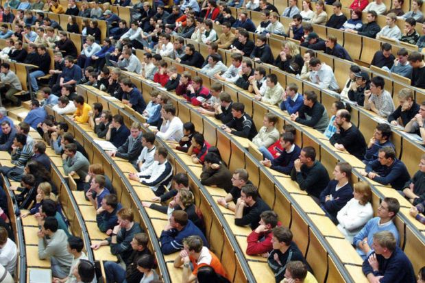 University lecture hall packed full of students