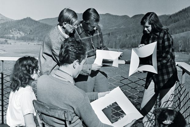 An art class meets on a deck at Black Mountain College, an art and design school in Black Mountain, North Carolina to illustrate To champion vocational education is to advocate for the humanities