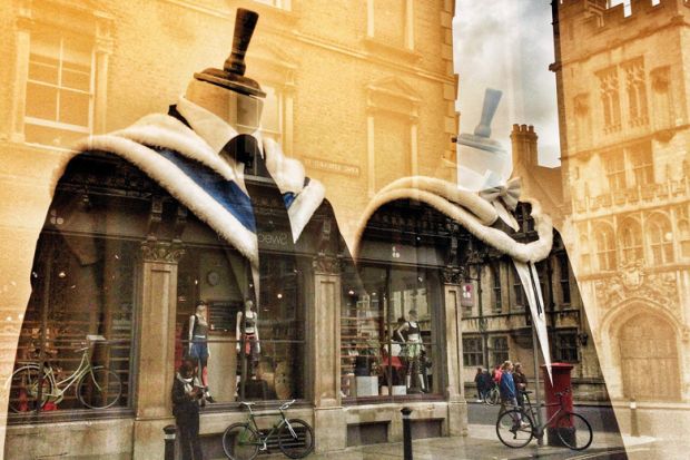 Oxford University Gowns in an Oxford shop window to illustrate Matt Goodwin: can you be a scholar outside of a university?