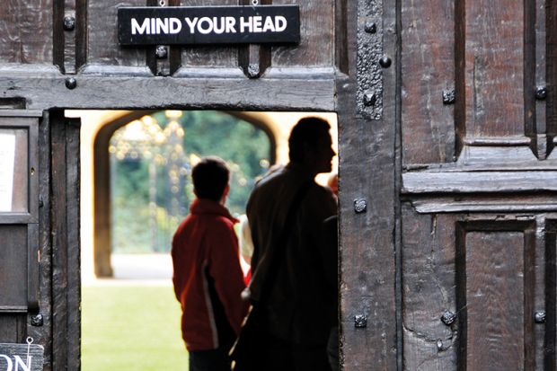 Wooden college door