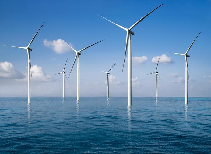 Wind turbines in the ocean