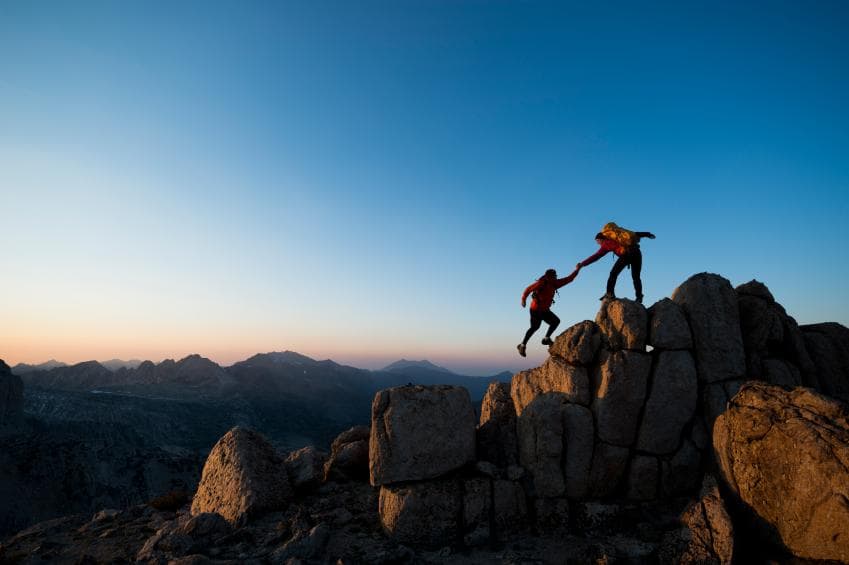 Climbing up mountain