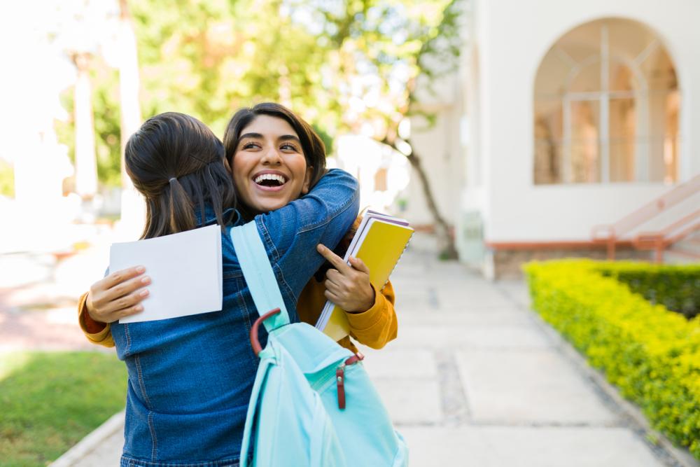 students receiving exam results